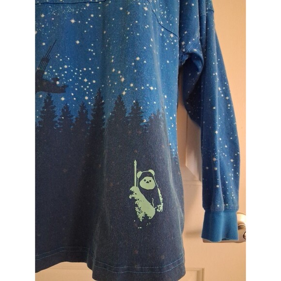 Star Wars Endor Spirit Jersey Blue Long Sleeve Disney Shirt Size M - Picture 3 of 6
